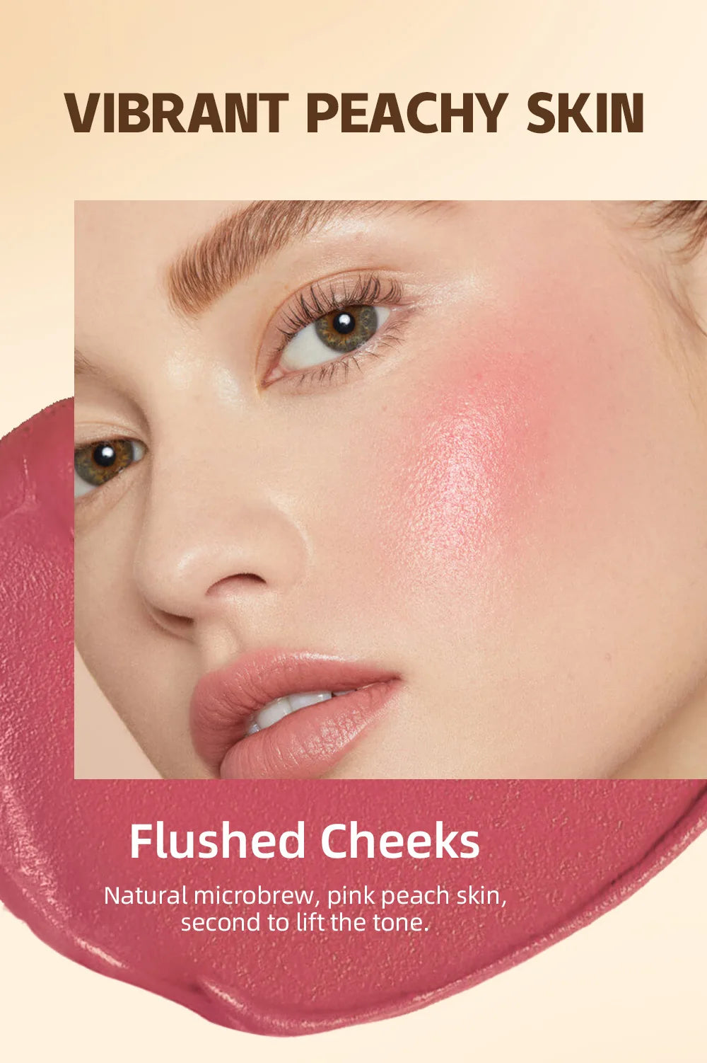 6 Colors Cream Blush Stick Waterproof Long Lasting Cheek Lip Eye Makeup Blendable Natural Flush For Women Daily Use