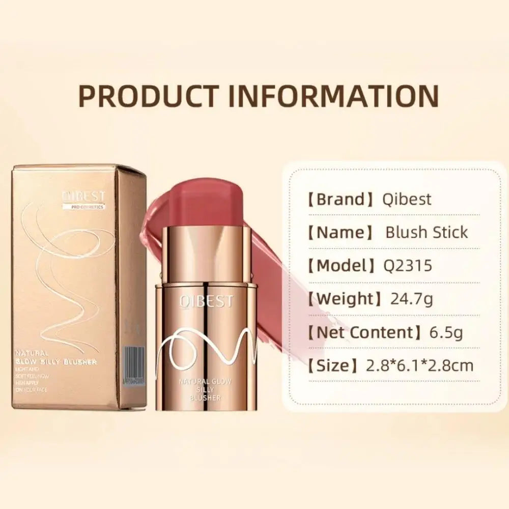 6 Colors Cream Blush Stick Waterproof Long Lasting Cheek Lip Eye Makeup Blendable Natural Flush For Women Daily Use