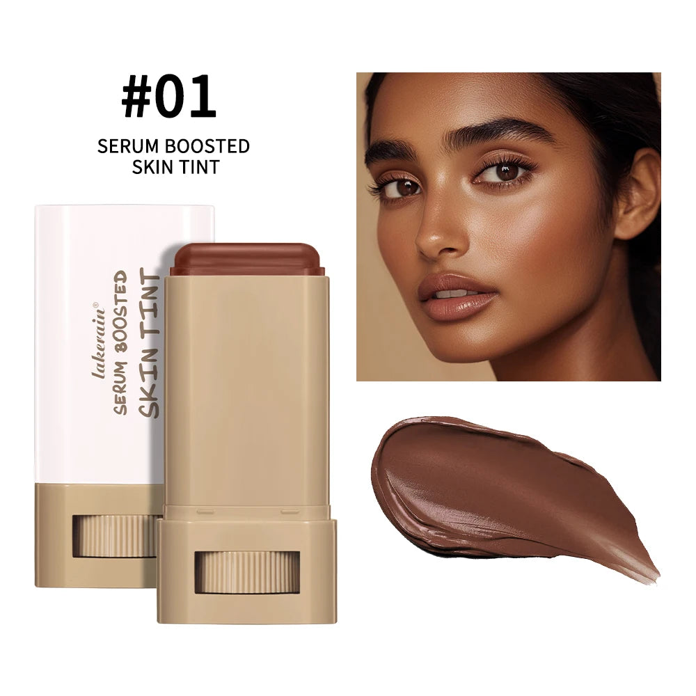 "Glow On the Go: Serum-Infused Foundation Stick for Smooth, Plump, High-Coverage Radiance"