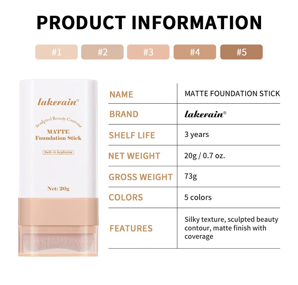 Stick Foundation Balm Serum Boosted Skin Tint Foundation Stick Smooth Plumper Hight Coverage Travel Bronze Foundation Stick Make