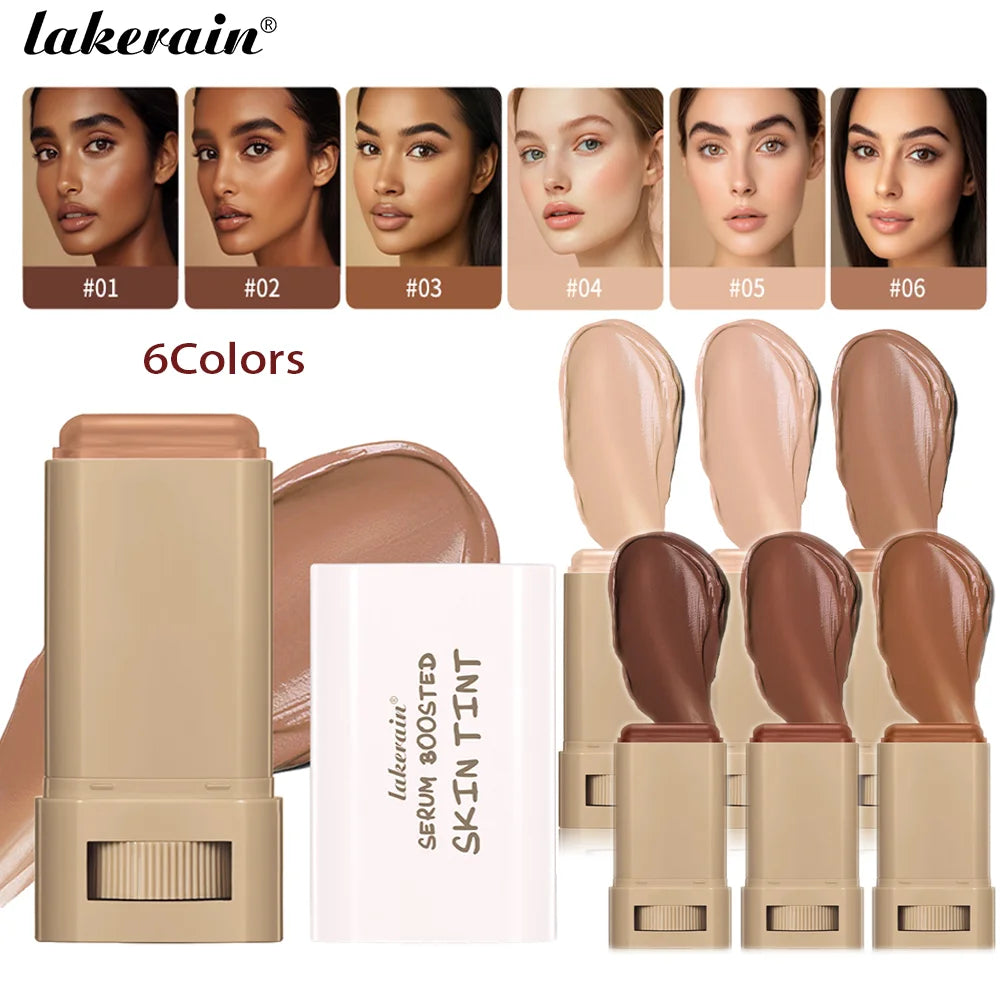 "Glow On the Go: Serum-Infused Foundation Stick for Smooth, Plump, High-Coverage Radiance"