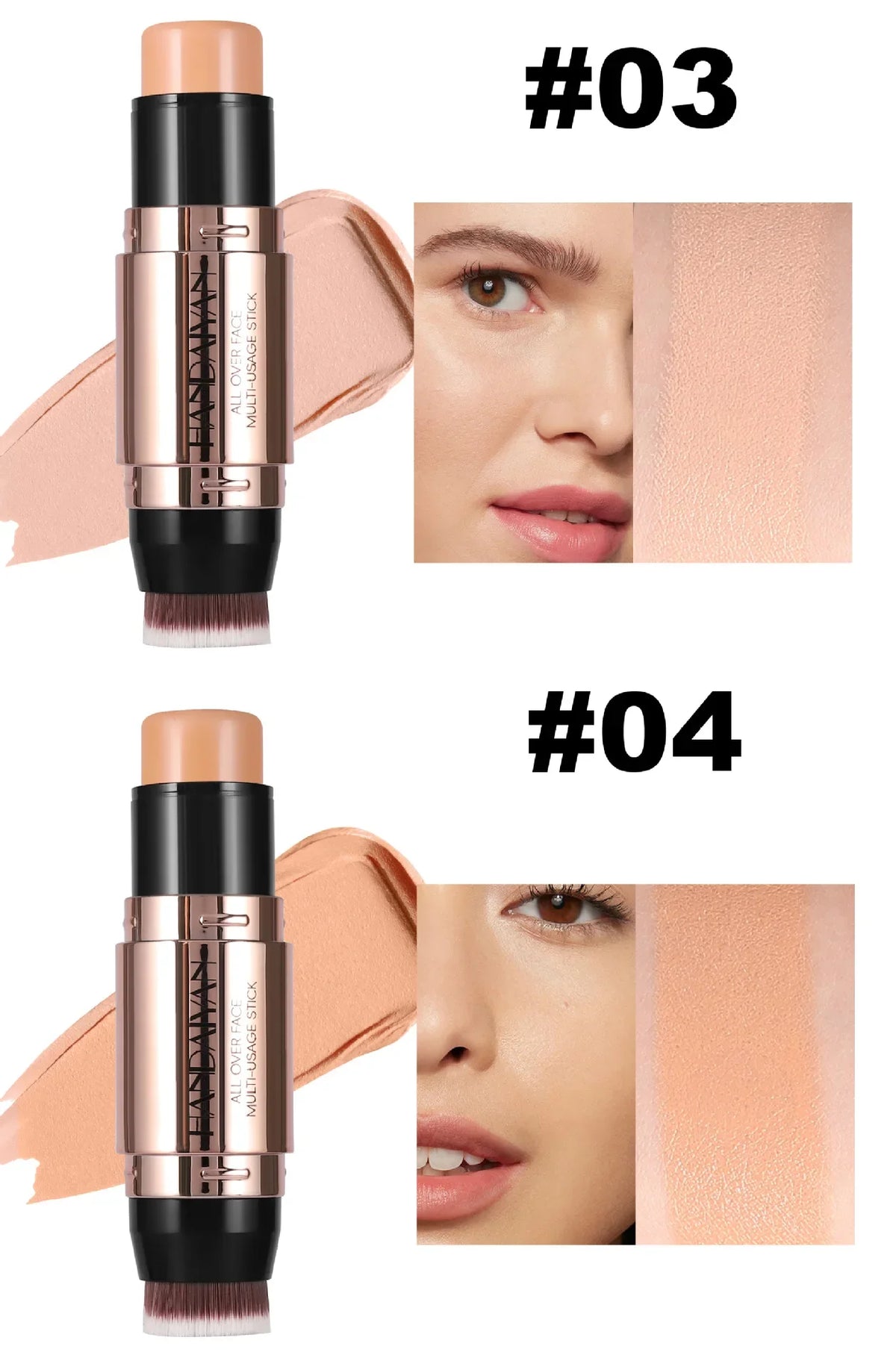 HANDAIYAN Double Head Highlighter Stick Natural Waterproof Silky Smooth Stereoscopic Nose Shadow Concealer Makeup