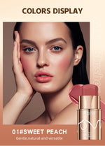 6 Colors Cream Blush Stick Waterproof Long Lasting Cheek Lip Eye Makeup Blendable Natural Flush For Women Daily Use