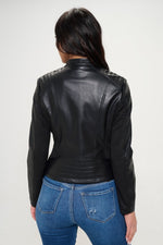 Coalition LA Zip Up Vegan Moto Jacket - Beautiful Woman