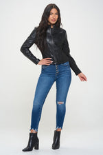 Coalition LA Zip Up Vegan Moto Jacket - Beautiful Woman
