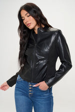 Coalition LA Zip Up Vegan Moto Jacket - Beautiful Woman