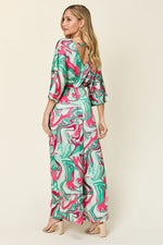 Double Take Full Size Half Sleeve Wide Leg Jumpsuit - Beautiful Woman