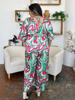 Double Take Full Size Half Sleeve Wide Leg Jumpsuit - Beautiful Woman