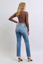 Judy Blue Full Size Run Vintage Wash Thermal Straight Jeans - Beautiful Woman