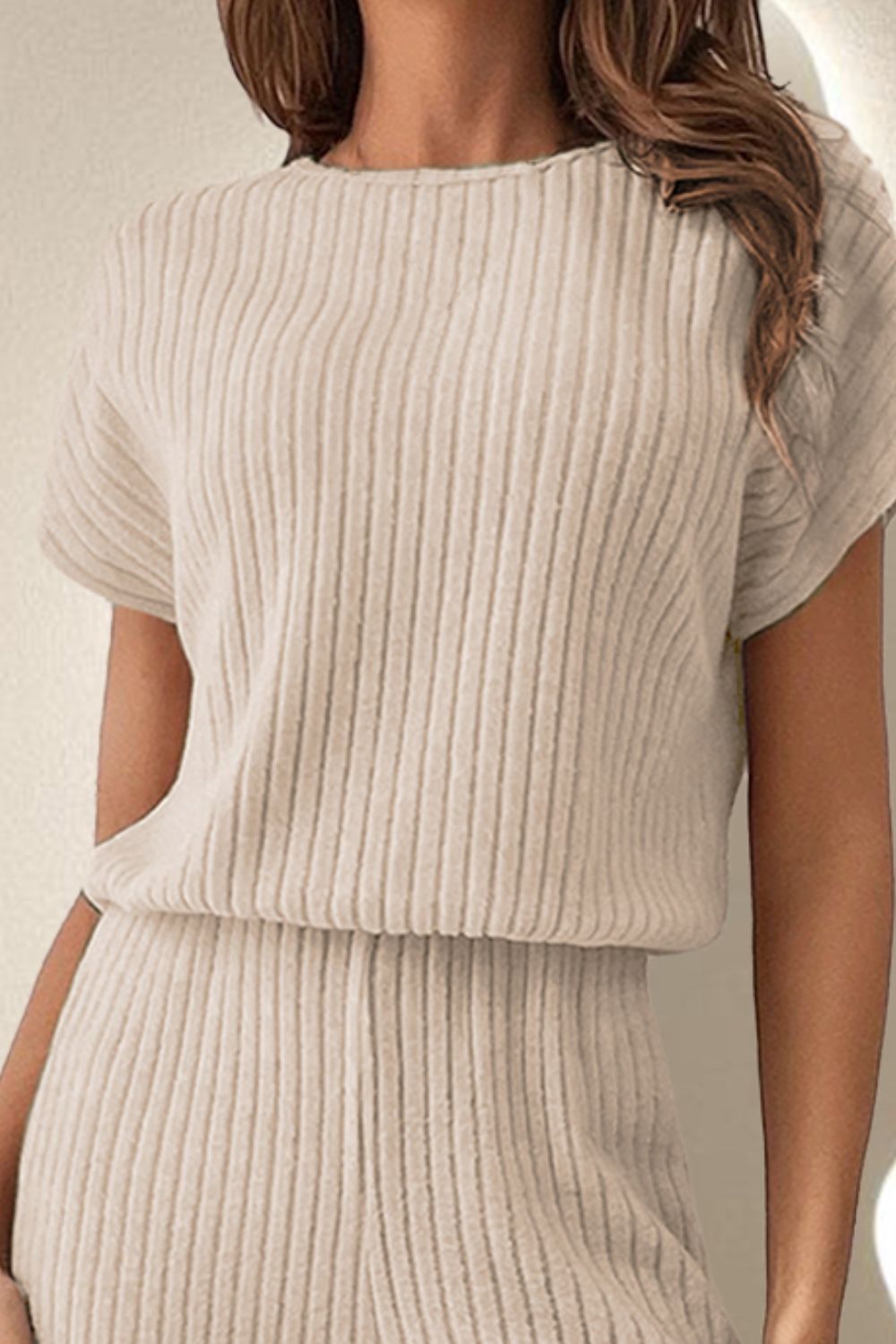 Round Neck Short Sleeve Jumpsuit - Beautiful Woman