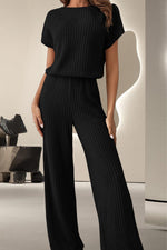 Round Neck Short Sleeve Jumpsuit - Beautiful Woman