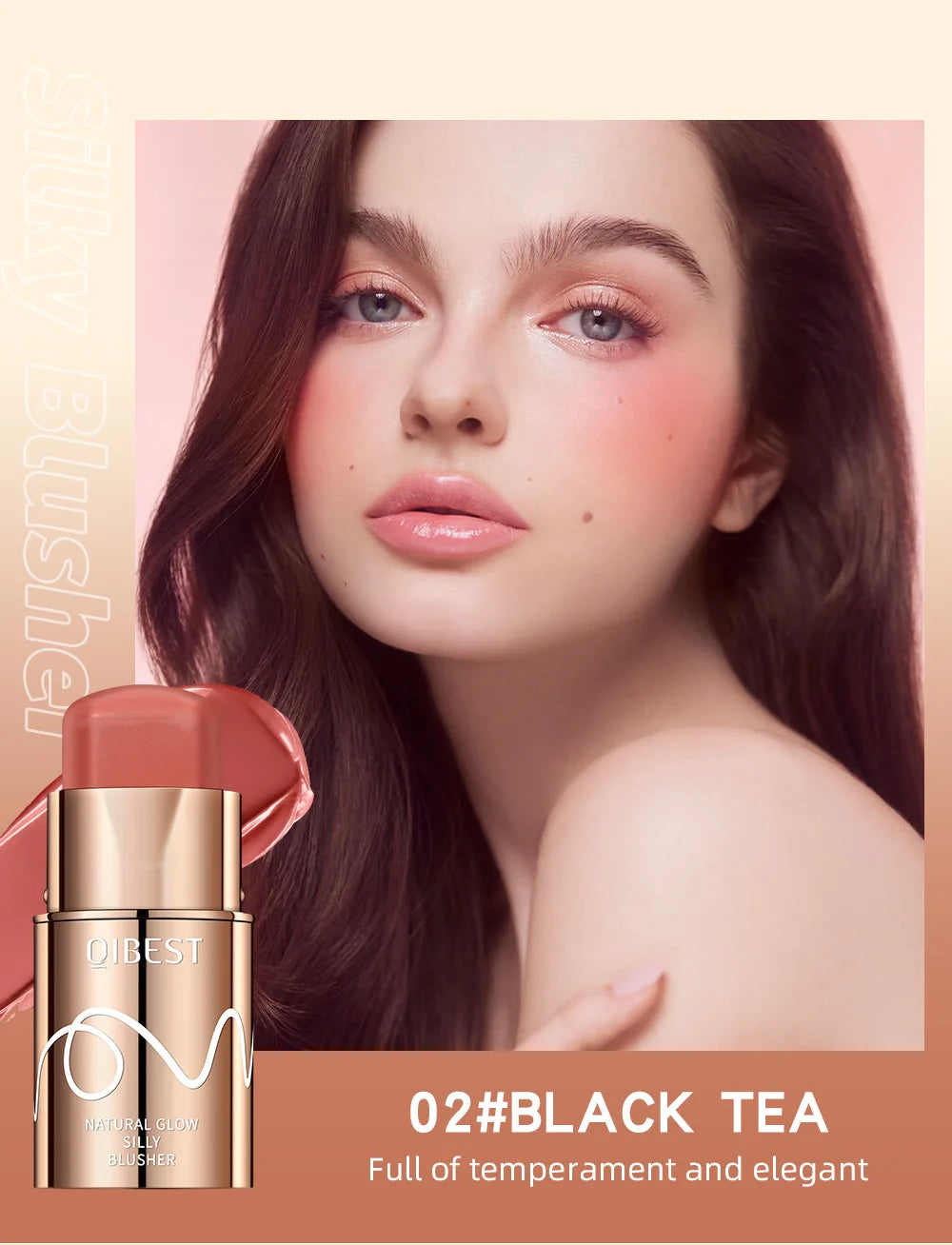 6 Colors Cream Blush Stick Waterproof Long Lasting Cheek Lip Eye Makeup Blendable Natural Flush For Women Daily Use
