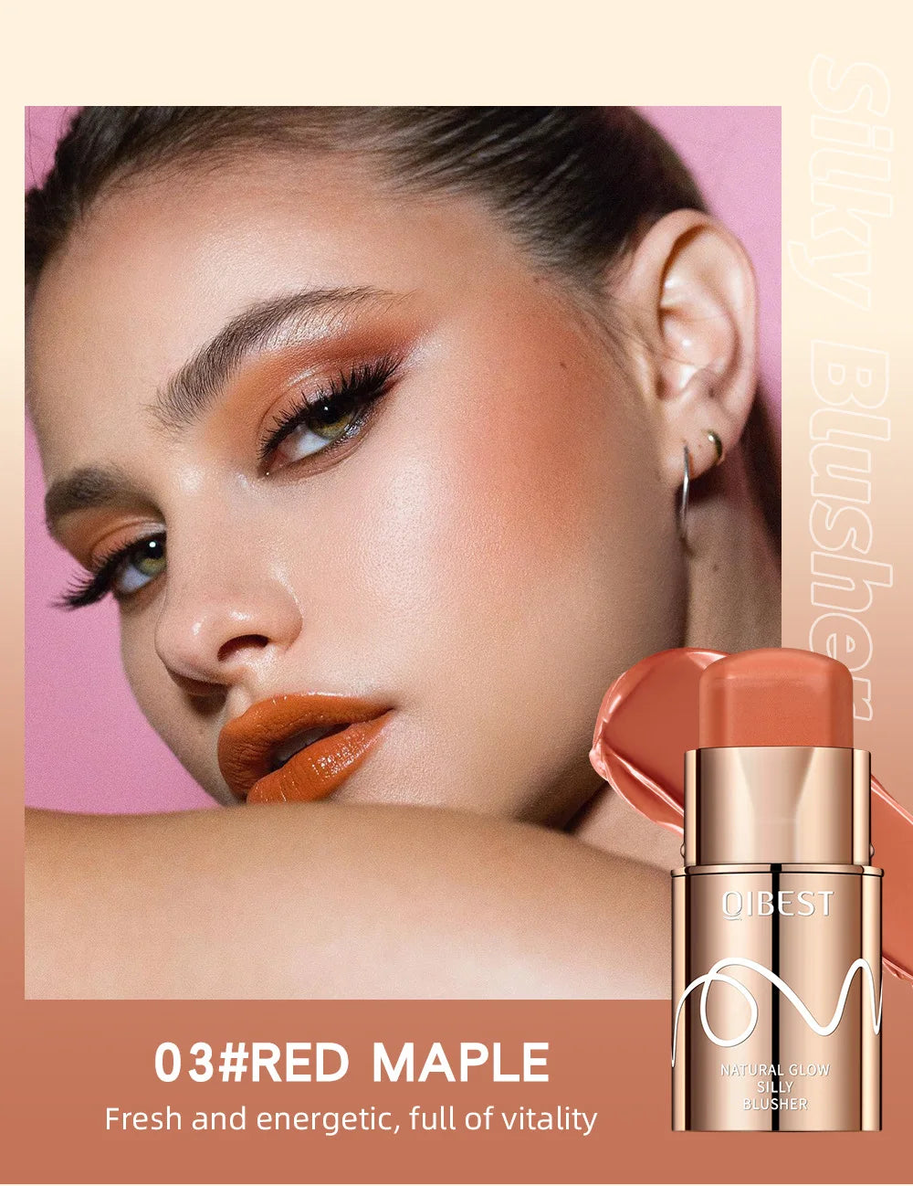 6 Colors Cream Blush Stick Waterproof Long Lasting Cheek Lip Eye Makeup Blendable Natural Flush For Women Daily Use