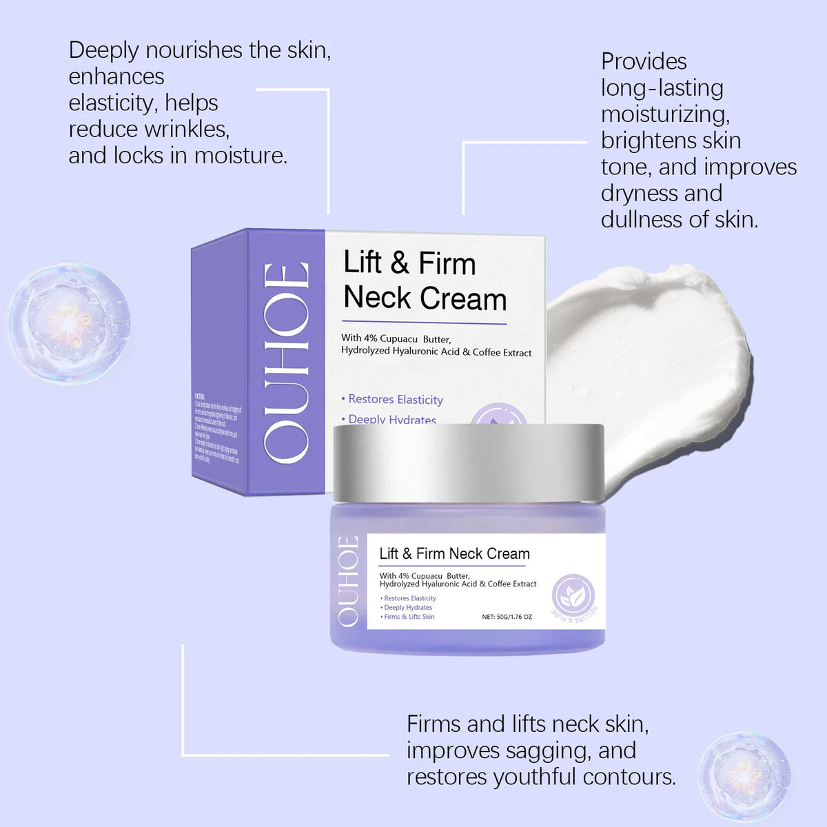 Tighten Lift Neck Cream Firming Reduce Fine Lines Brightening Nourish Smoothing Lasting Moisturize Neck Rejuvenation Care Lotion