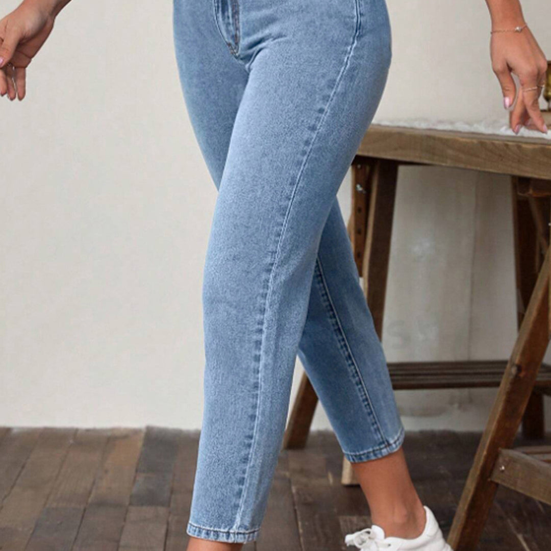 High Waist Jeans with Pockets