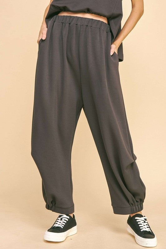 Davi & Dani Drawstring Hem Round Neck Tank and Pants Set - Beautiful Woman