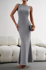 Devine Round Neck Sleeveless Maxi Fishtail Dress - Dresses