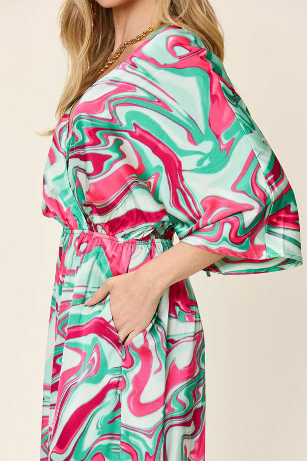 Double Take Full Size Half Sleeve Wide Leg Jumpsuit - Beautiful Woman