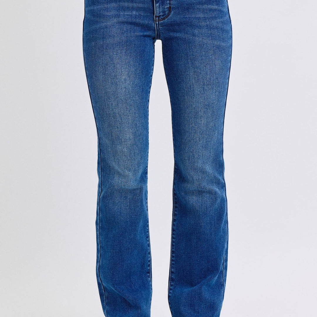 Judy Blue Full Size Run Mid-Rise Bootcut Jeans with Thermal Lining - Beautiful Woman
