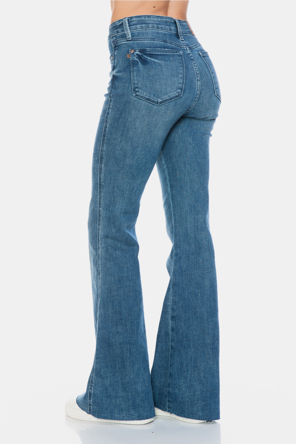 Judy Blue Full Size Tummy Control Cut Hem Flare Jeans - Jeans & Pants