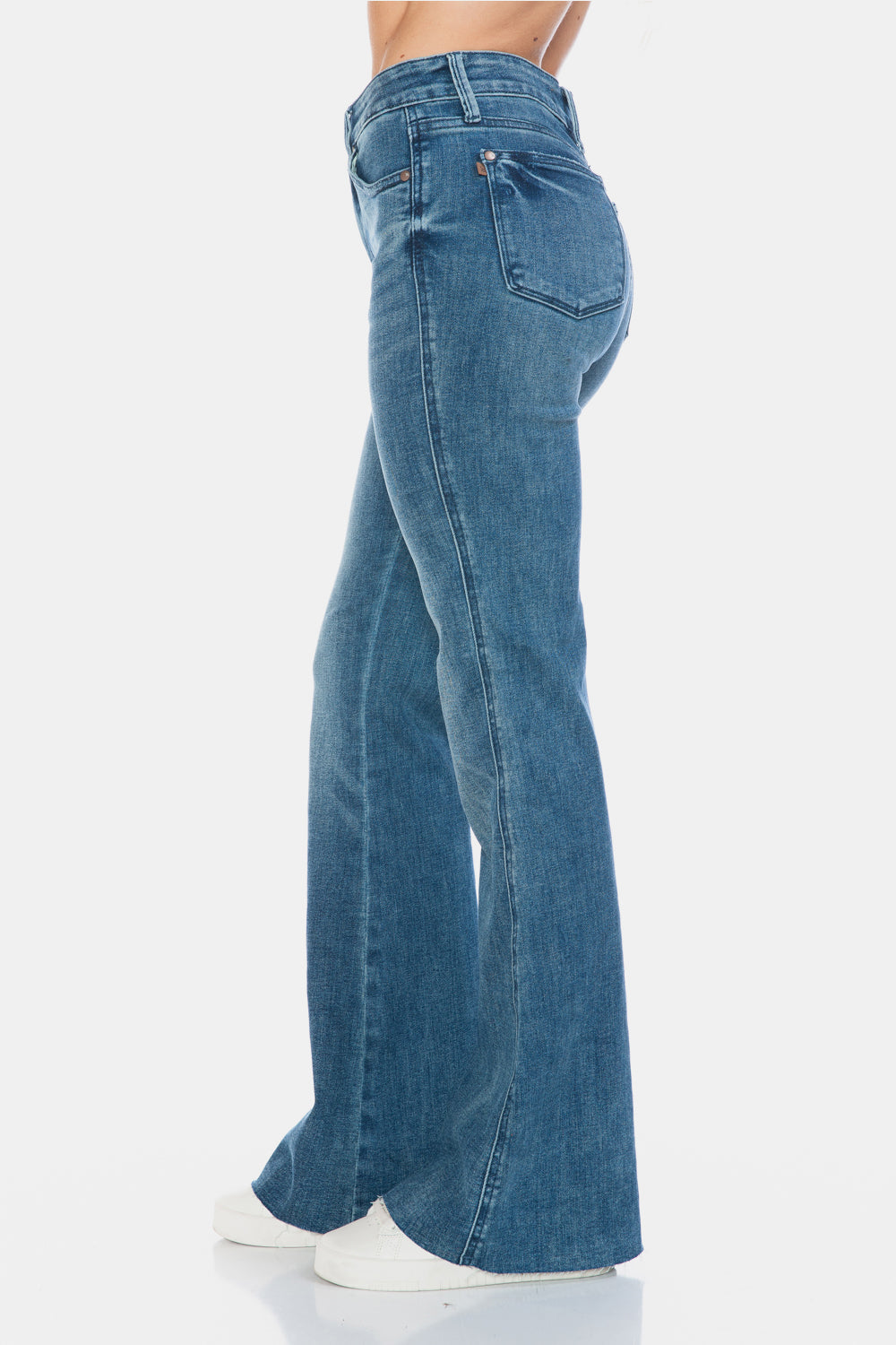 Judy Blue Full Size Tummy Control Cut Hem Flare Jeans - Jeans & Pants